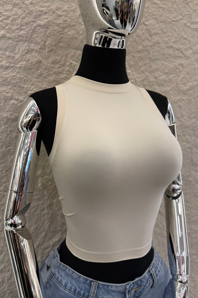 Crop Top Basic Beige