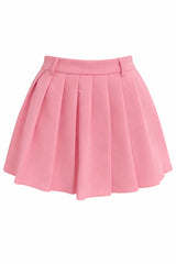 Falda Corta Plisada Rosa