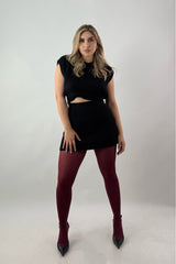 Set Top y Falda Sweater Negro