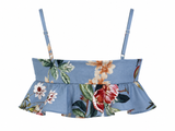 Crop Top Floreado Azul
