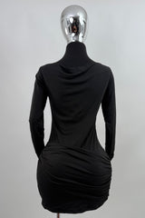 Vestido Corto Manga Larga Negro