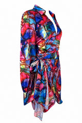 Vestido Asimetrico Cruzado Work of Art Azul