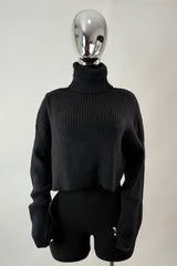 Sweater Oversize Cuello Tortuga Negro