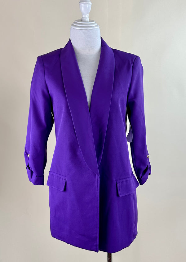 Blazer Largo Manga 3/4 Morado