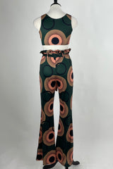 Pantalon Con Estampado Circular Verde