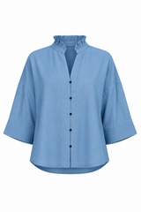 Camisa Cuello V Marino