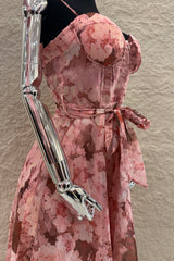 Vestido Midi Floreado Rosa