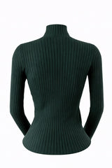 Blusa Cuello Tortuga Tela Punto Verde