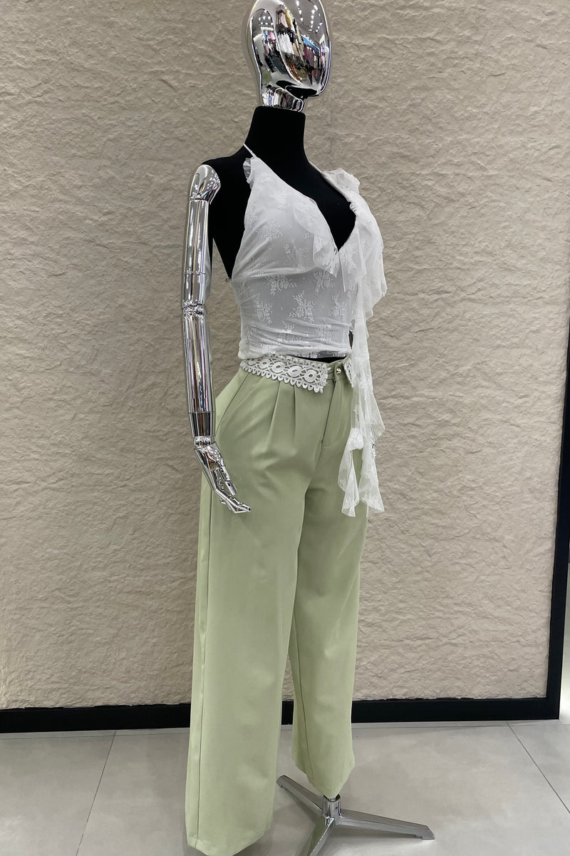 Top Halter Encaje Blanco