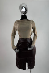 Falda Midi Vinipiel Cafe