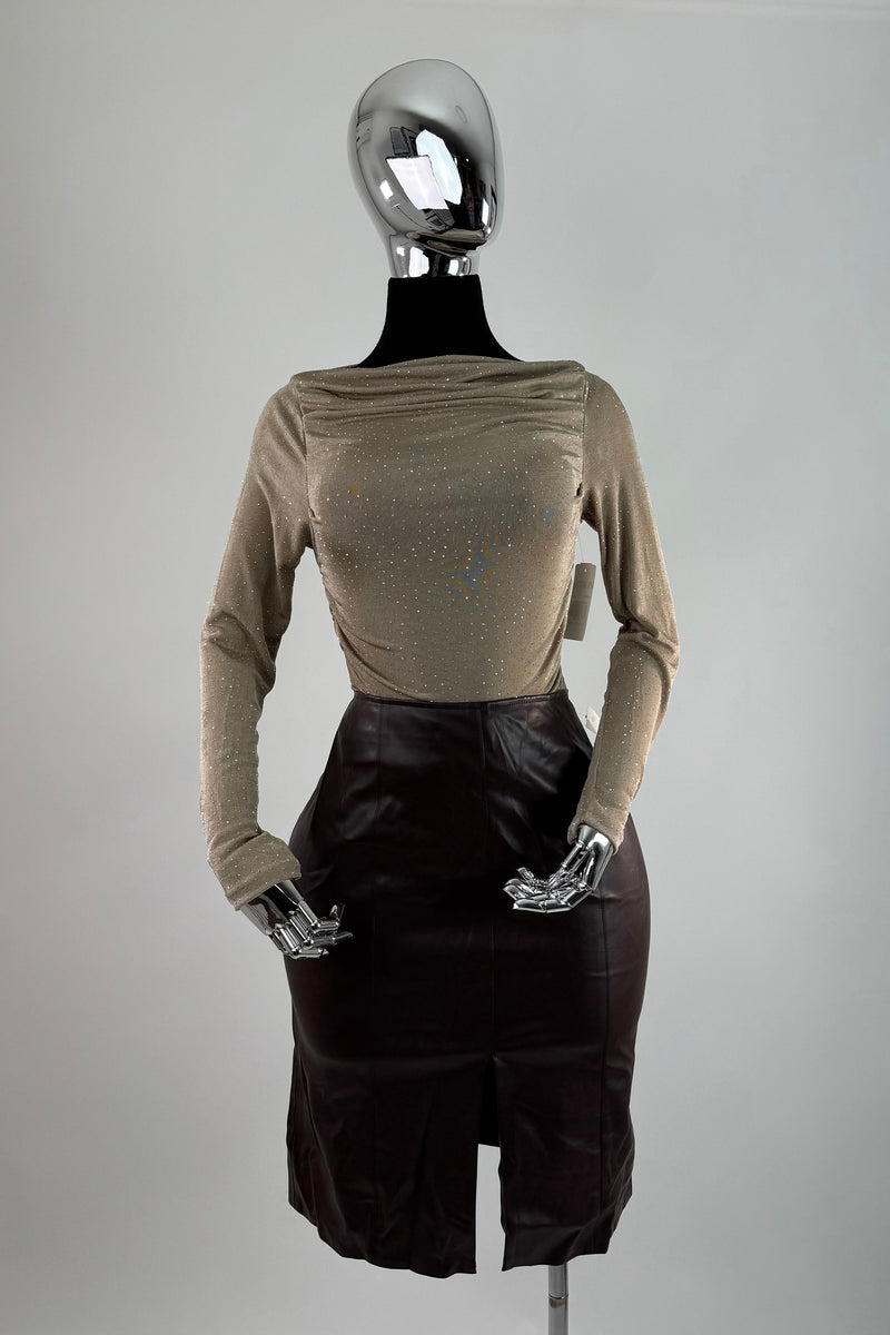 Falda Midi Vinipiel Cafe