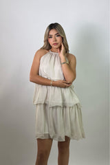 Vestido Halter de Olanes Beige