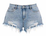 Short Rhinestone Denim