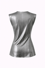 Blusa Satinada con Hombreras