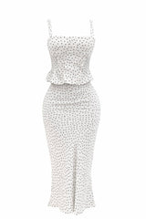 Set Top y Falda Midi Polka