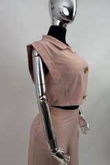 Set Top y Pantalon Sastre Rosa