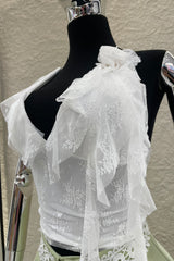 Top Halter Encaje Blanco