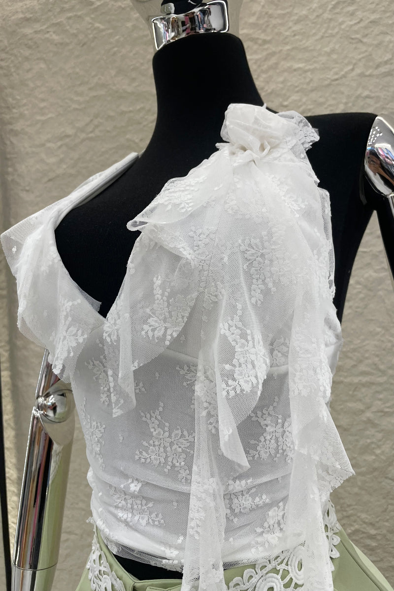 Top Halter Encaje Blanco