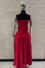 Vestido Satin Largo Rojo