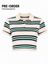 Polo Crop Varsity Rayas