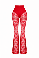 Pantalon Encaje Rojo