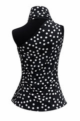 Blusa Satinada Polka Dots Negro