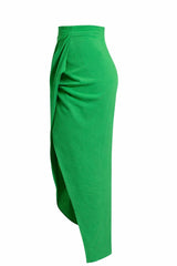 Falda Midi Satinada Verde