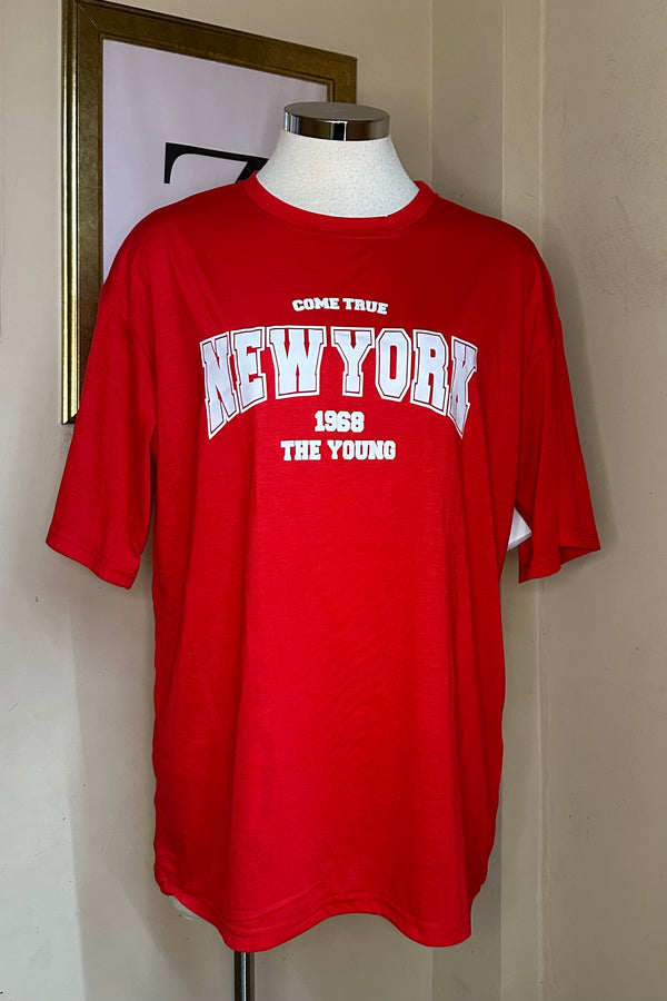 Tshirt Oversize Rojo New York