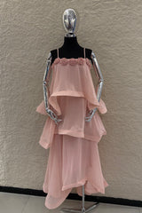 Vestido Largo Olanes Rosa
