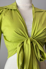 Top Manga Larga Verde