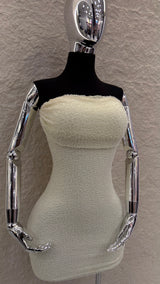 Vestido Strapples Rhinestone Amarillo