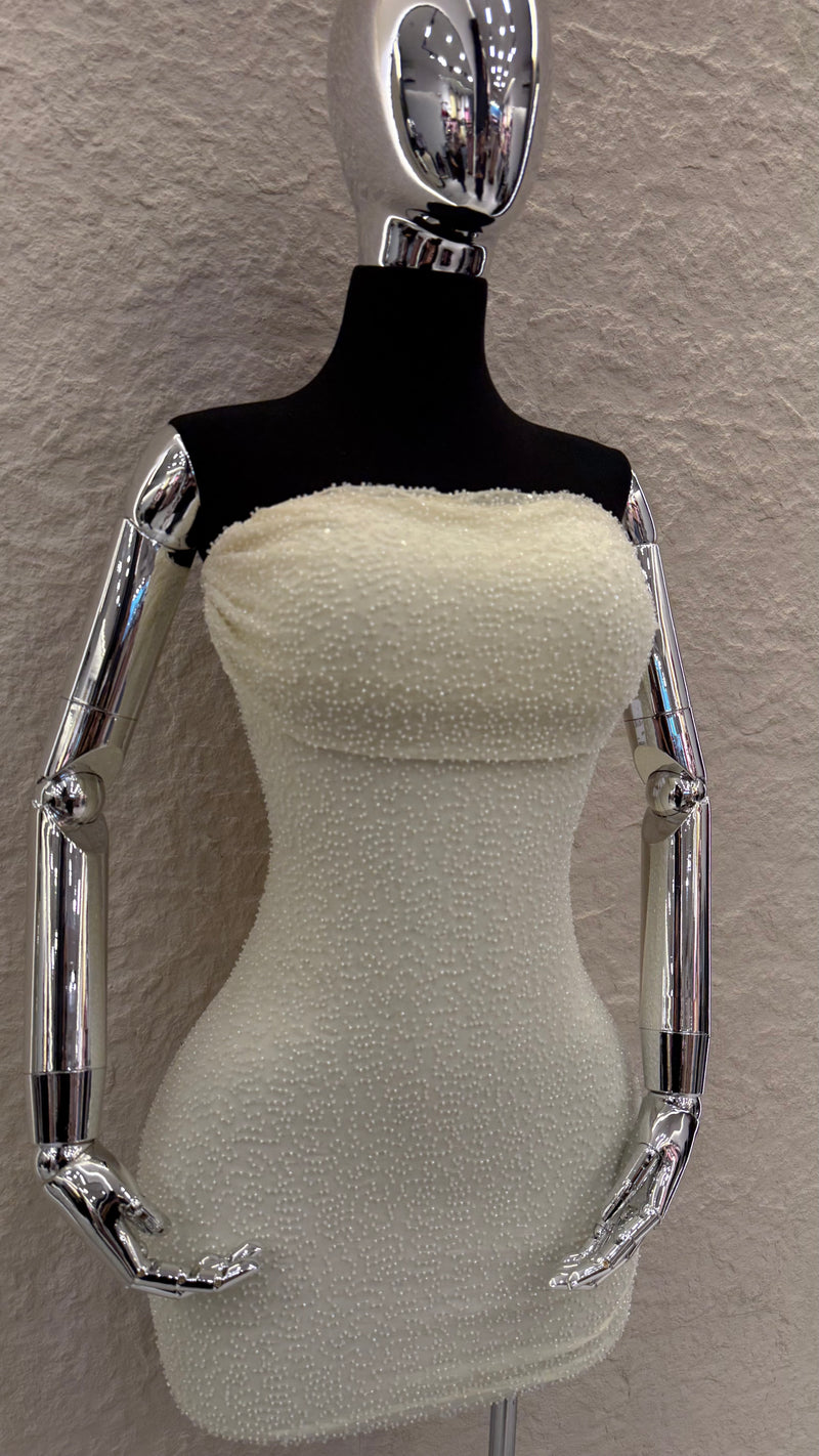 Vestido Strapples Rhinestone Amarillo