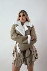 Jacket Vinipiel Fox Fur Caqui