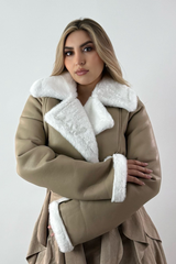 Jacket Vinipiel Fox Fur Caqui