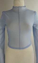 Blusa Corta Mesh Azul