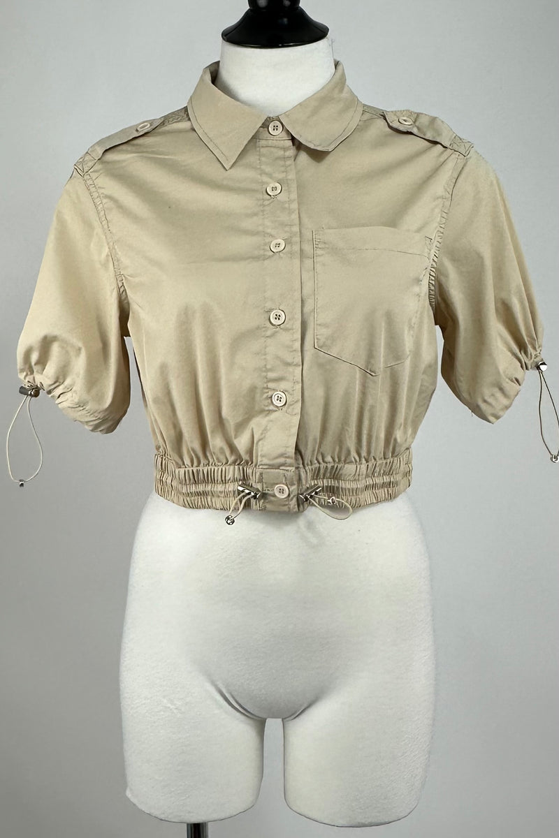 Blusa Corta Cargo Beige