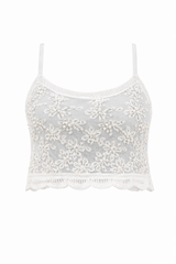 Set Top y Short de Encaje Blanco