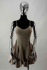 Vestido Corto Olanes Beige