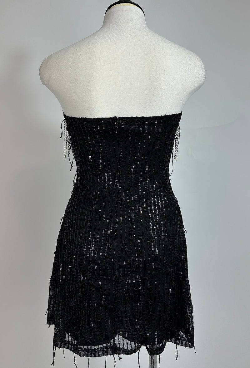 Vestido Lentejuela Corto Negro