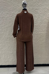 Set de Camisa y Pantalon Rhinestone Cafe