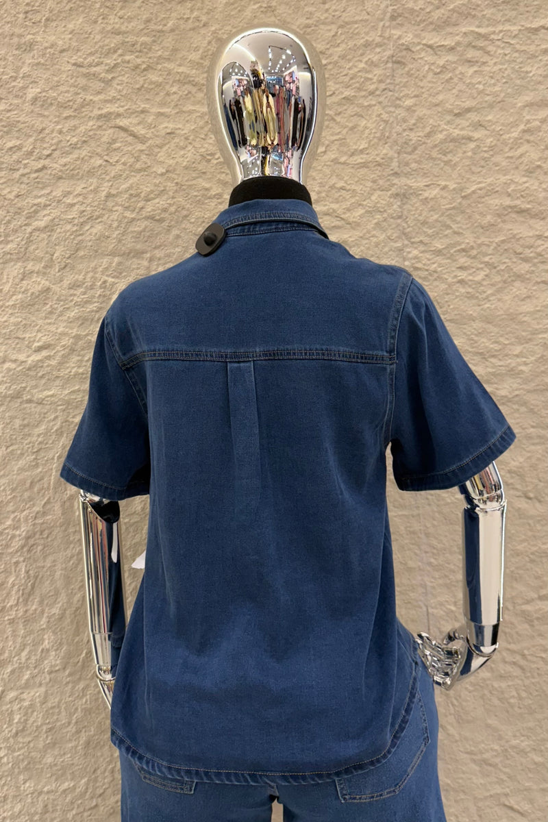 Camisa de Botones Dorados Denim