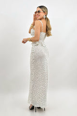 Set Top y Falda Midi Polka