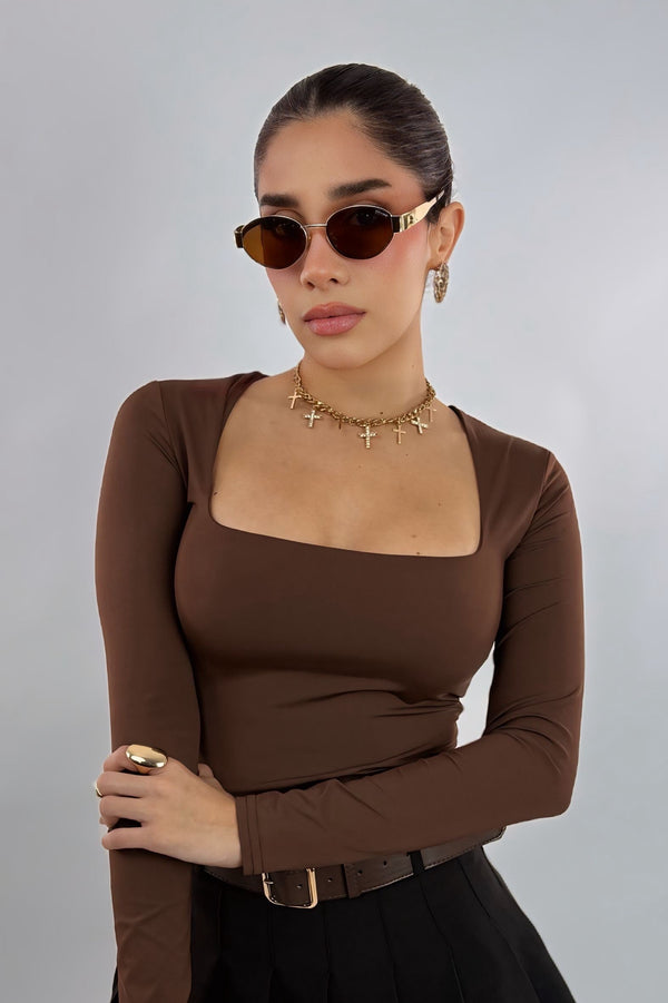 Blusa Manga Larga Chocolate