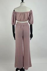 Set de Pantalon Off Shoulder Rosa