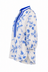 Blusa Print Flores Azul