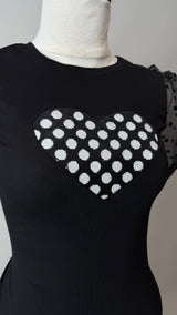 Blusa Corazon de Lentejuela Negra