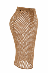 Falda Midi Crochet Cafe