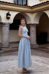 Vestido Midi Corset Azul