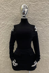 Short Falda Corta App de Bolsas Negra