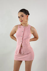 Set Chaleco y Falda Rosa